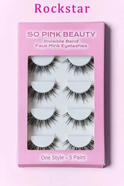 SO PINK BEAUTY Faux Mink Eyelashes 5 Pairs - Miami beauty1