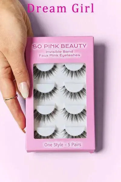 SO PINK BEAUTY Faux Mink Eyelashes 5 Pairs - Miami beauty1