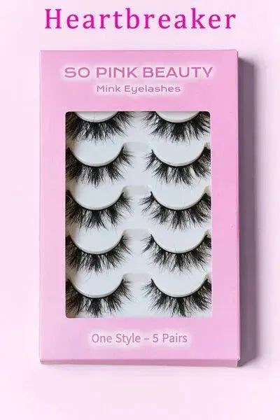 SO PINK BEAUTY Mink Eyelashes 5 Pairs - Miami beauty1