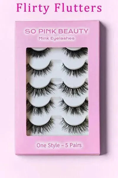 SO PINK BEAUTY Mink Eyelashes 5 Pairs - Miami beauty1