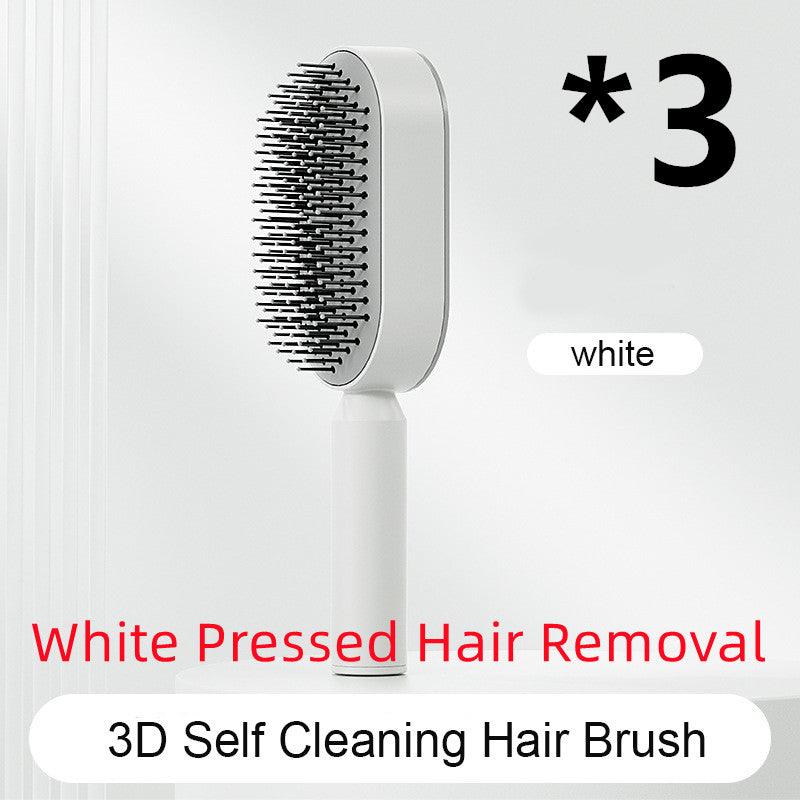 Self Cleaning Hair Brush For Women One-key Cleaning Hair Loss Airbag Massage Scalp Comb Anti-Static Hairbrush - Miami beauty1