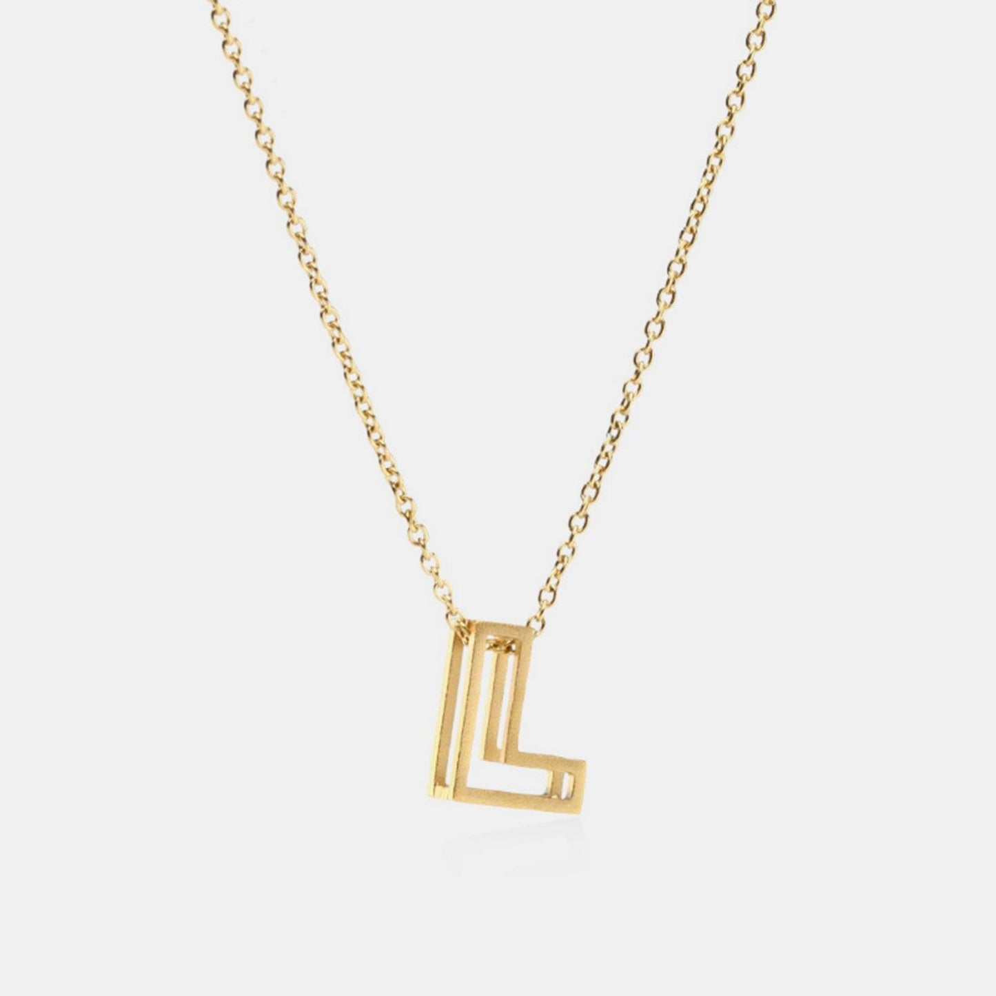 Stainless Steel Letter Pendant Necklace - Miami beauty1