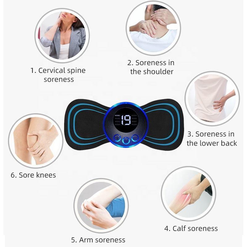 EMS Electric Pulse Neck Massager Cervical Massage Patch Back Sticker Muscle Stimulator Portable Relief Pain Relax Massageador - Miami beauty1