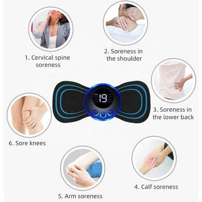 EMS Electric Pulse Neck Massager Cervical Massage Patch Back Sticker Muscle Stimulator Portable Relief Pain Relax Massageador - Miami beauty1