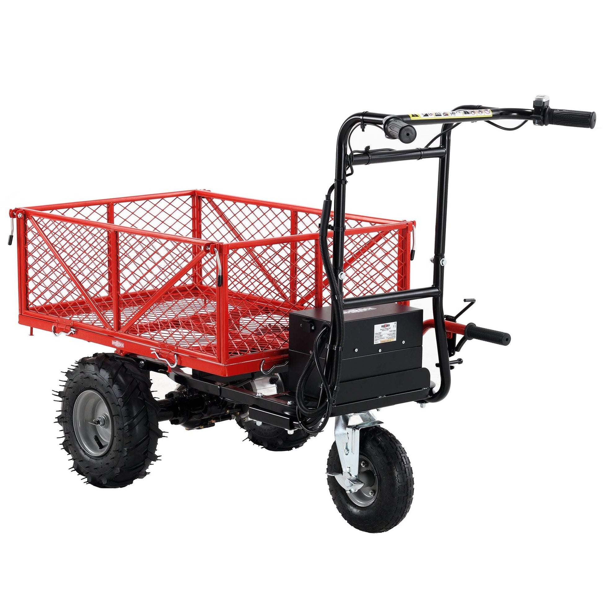 Wheelbarrow Utility Cart Electric Powered Cart 48V28Ah 500W Capacity 500lbs (230kg) Material Hauler 1000lbs Towing - Miami beauty1