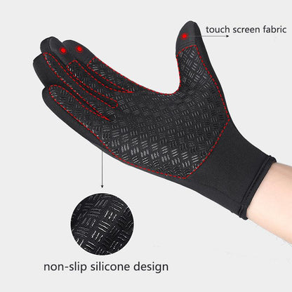 Winter Gloves Touch Screen Riding Motorcycle Sliding Waterproof Sports Gloves With Fleece - Miami beauty1