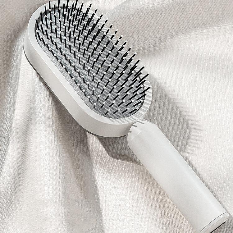 Self Cleaning Hair Brush For Women One-key Cleaning Hair Loss Airbag Massage Scalp Comb Anti-Static Hairbrush - Miami beauty1