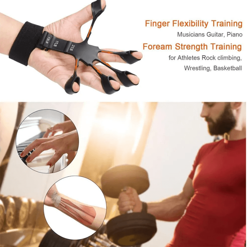 Silicone Grip Device Stretcher Finger Gripper Strength Trainer Strengthen Rehabilitation Training - Miami beauty1