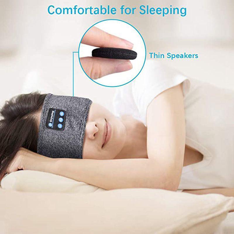 Wireless Bluetooth Sleeping Headphones Headband Thin Soft Elastic Comfortable Music Ear Phones Eye Mask For Side Sleeper Sports - Miami beauty1