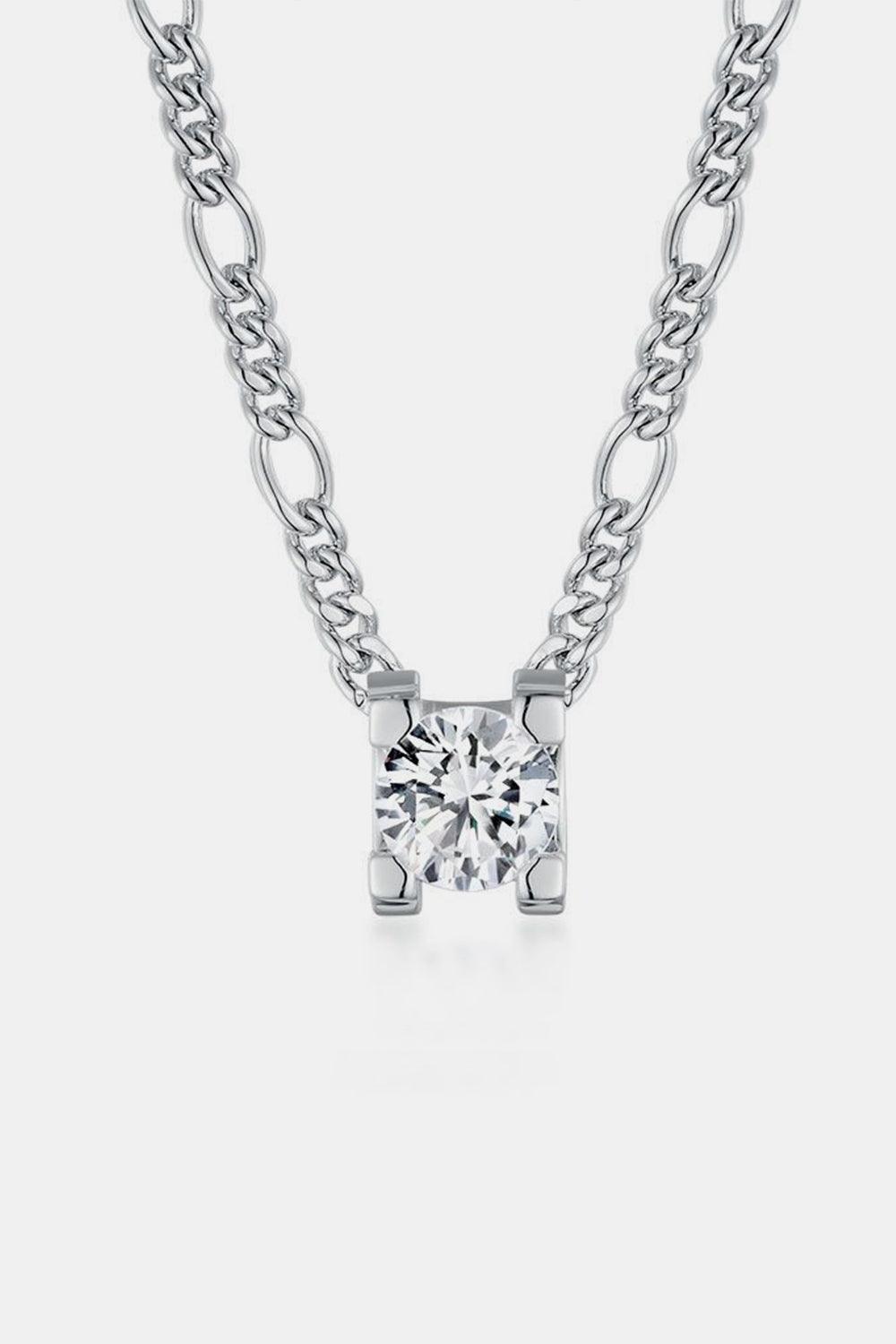 2 Carat Moissanite 925 Sterling Silver Pendant Necklace - Miami beauty1