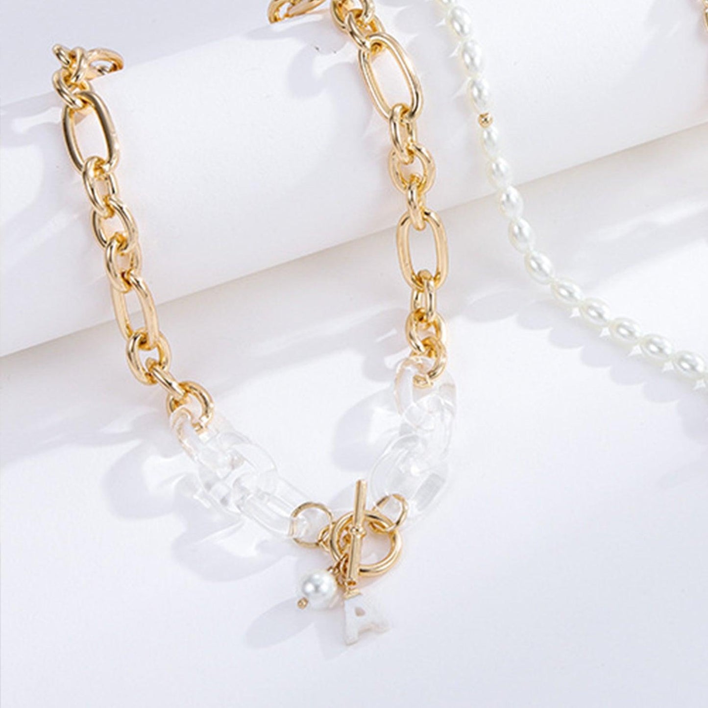 Gold-Plated Letter A Necklace - Miami beauty1