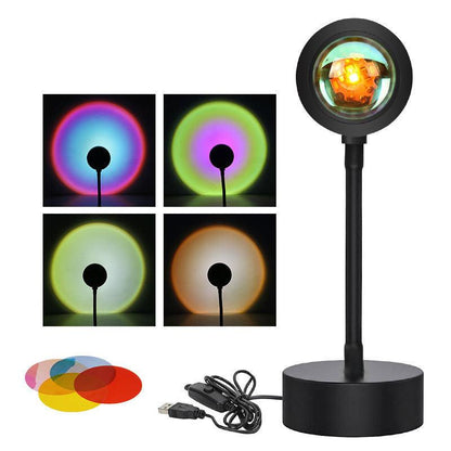 Sunset Projection Lamp Sunset Projector Night Light Wall Decoration Lighting - Miami beauty1