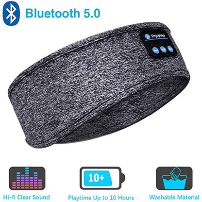 Wireless Bluetooth Sleeping Headphones Headband Thin Soft Elastic Comfortable Music Ear Phones Eye Mask For Side Sleeper Sports - Miami beauty1