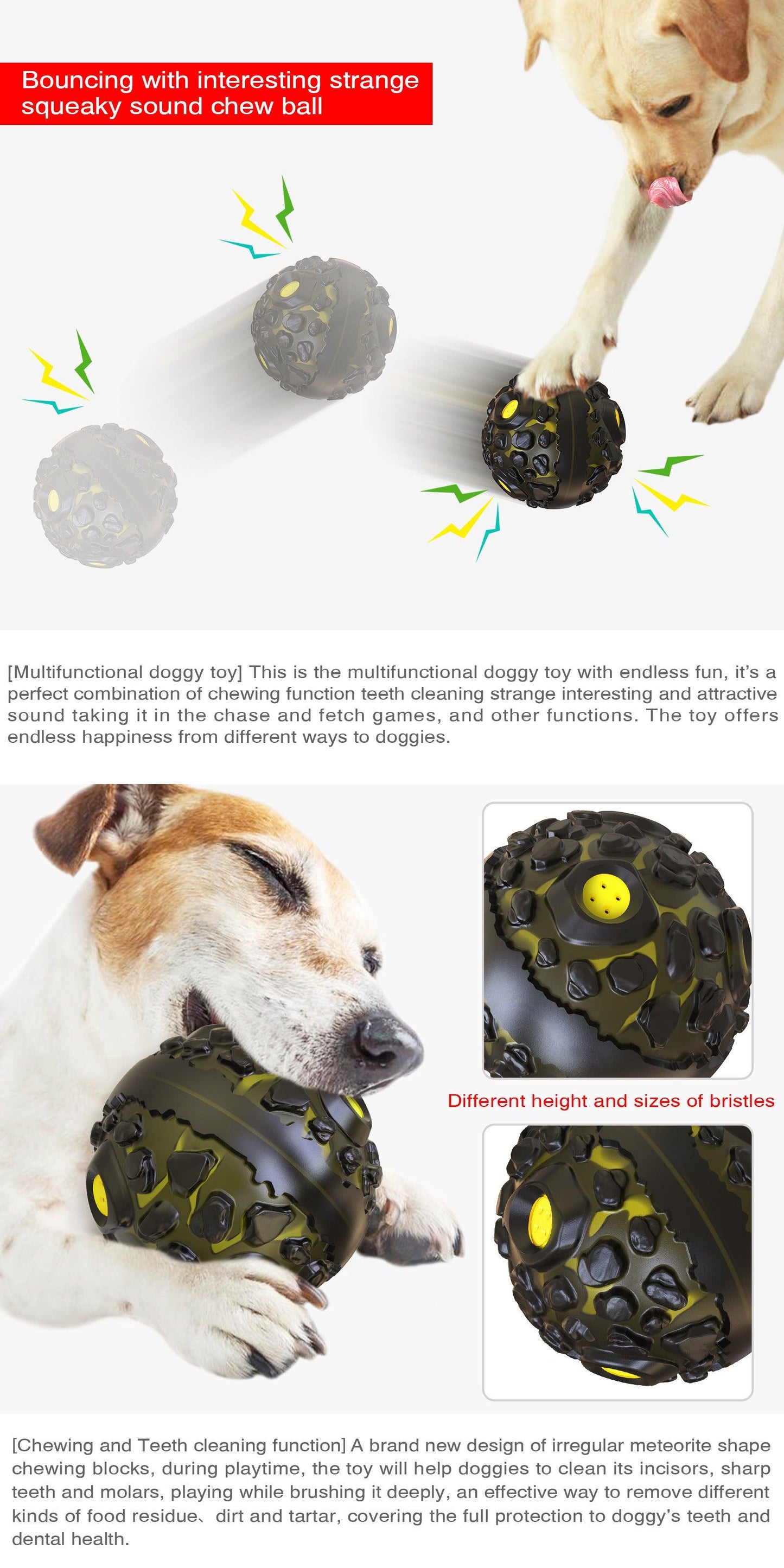 Meteorite Strange Sound Teether Ball Dog Toy Pet Supplies - Miami beauty1