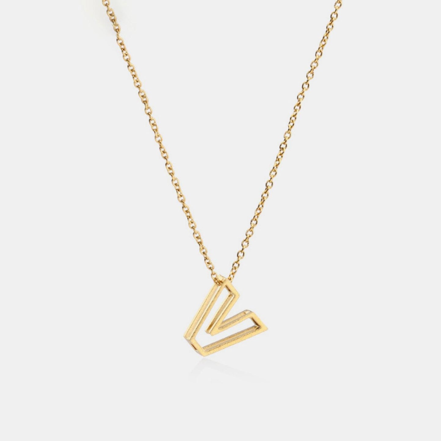 Stainless Steel Letter Pendant Necklace - Miami beauty1