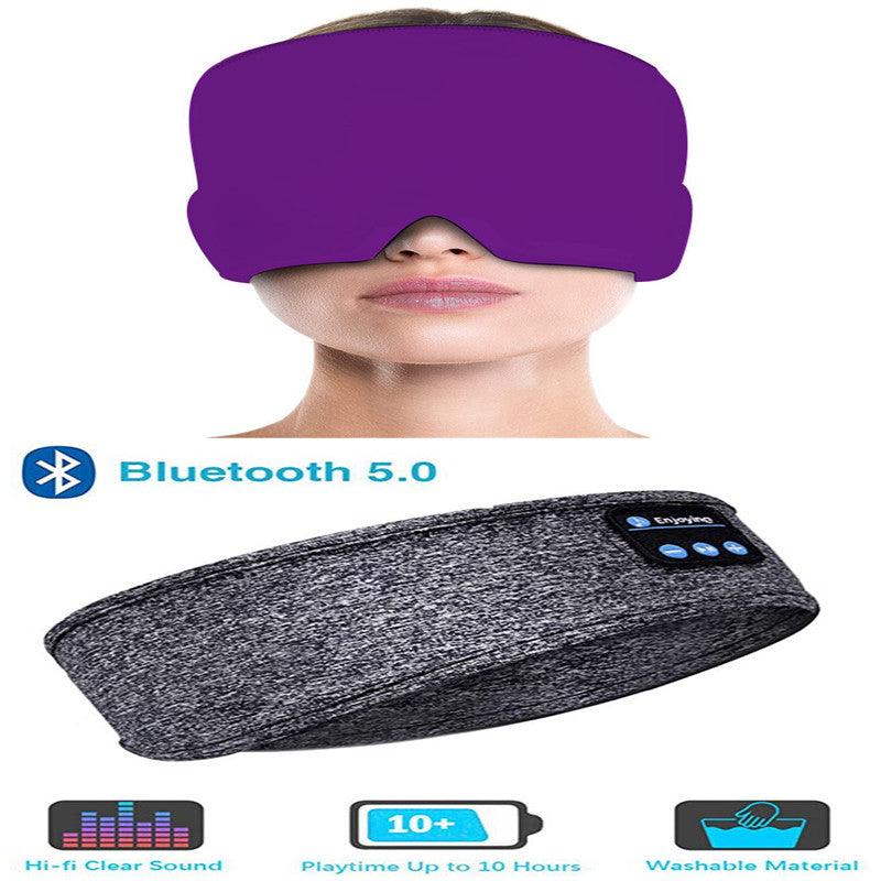 Wireless Bluetooth Sleeping Headphones Headband Thin Soft Elastic Comfortable Music Ear Phones Eye Mask For Side Sleeper Sports - Miami beauty1