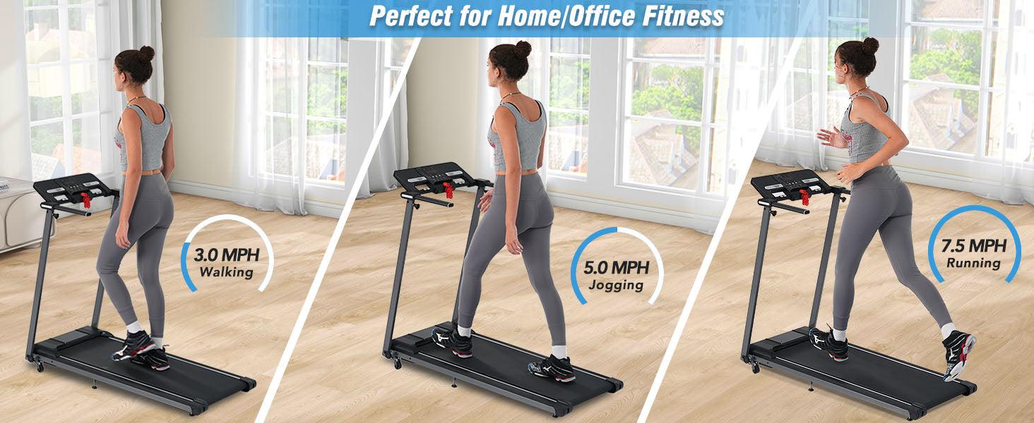 NEW Folding Treadmills Walking Pad Treadmill for Home Office -2.5HP Walking Treadmill With Incline Bluetooth Speaker - Miami beauty1