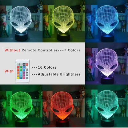 Pop-eyed Alien Shape 3D Night Light Child Cool Present For B - Miami beauty1