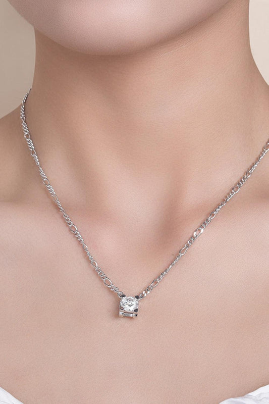 2 Carat Moissanite 925 Sterling Silver Pendant Necklace - Miami beauty1