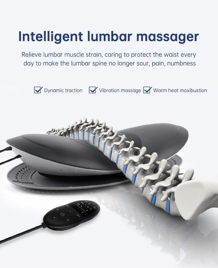 Waist Massager Lumbar Traction Inflatable Hot Compress Back Cervical Stretcher Massage Air Pressure Reduce Relief Pain - Miami beauty1