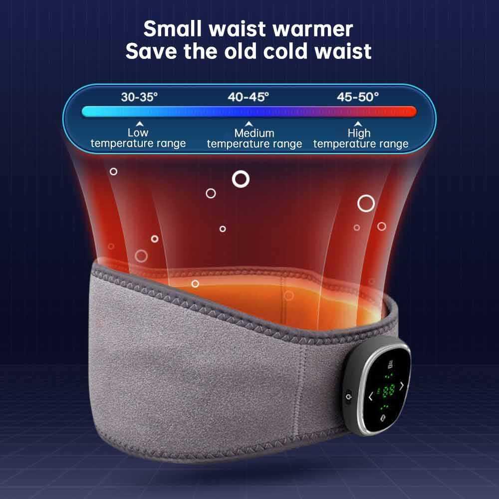 EMS Pulse Massage 16 Levels Keep Warm Waist Support Belt Heat Compress Pain Relief Electric Portable Back Waist Massager - Miami beauty1