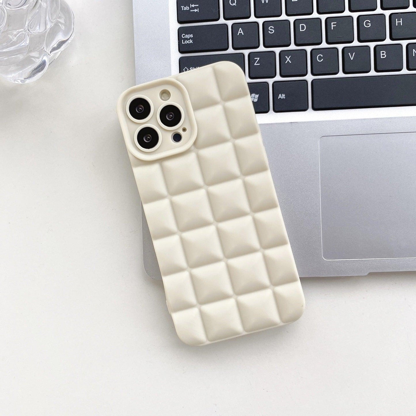 3D Lattice Suitable Apple iPhone Phone Case 14max Angel Eyes 12pro Transparent TPU13/XR Soft Case - Miami beauty1