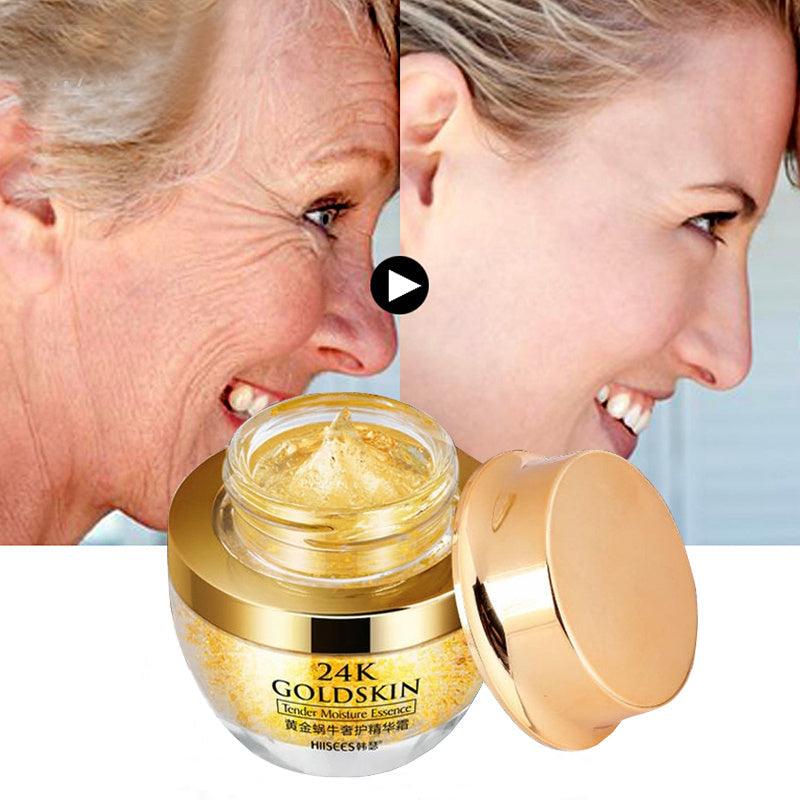 24K Gold Face Cream Dry Skin Care Whitening Snail Brightening - Miami beauty1