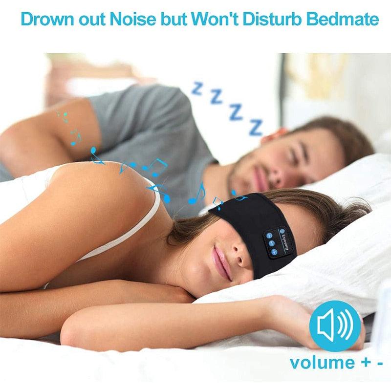 Wireless Bluetooth Sleeping Headphones Headband Thin Soft Elastic Comfortable Music Ear Phones Eye Mask For Side Sleeper Sports - Miami beauty1