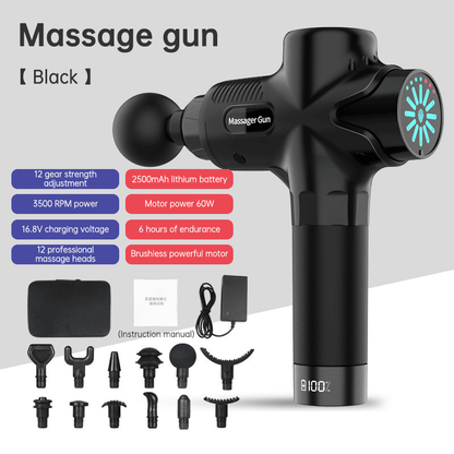 24V  Lcd Touch Adjustment 12 Gears Lcd Screen Sports Muscle Deep Tissu Fascia Mini Massage Gun With Lcd Display