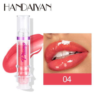 HANDAIYAN PLUMP & POUT Lip Plumping Booster Gloss, High Shine for Plumper Looking Lips,Extreme Shine Crystal Volume Lip Oil - Miami beauty1