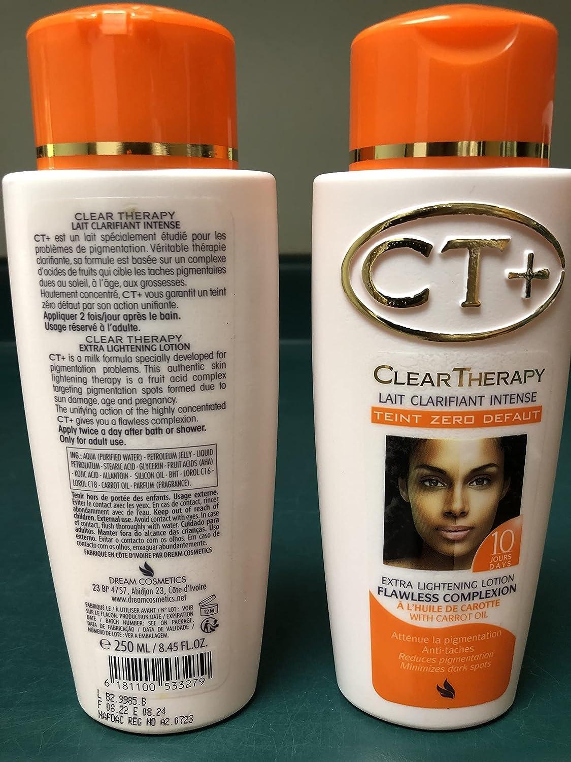 CT+ Clear Therapy Extra Lightening Lotion with Carrot Oil 500ml - Miami beauty1