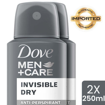 Dove Men + Care Invisible Dry Anti Yellow Stains&white MarkS 48hrs 250ML 2bottles - Miami beauty1