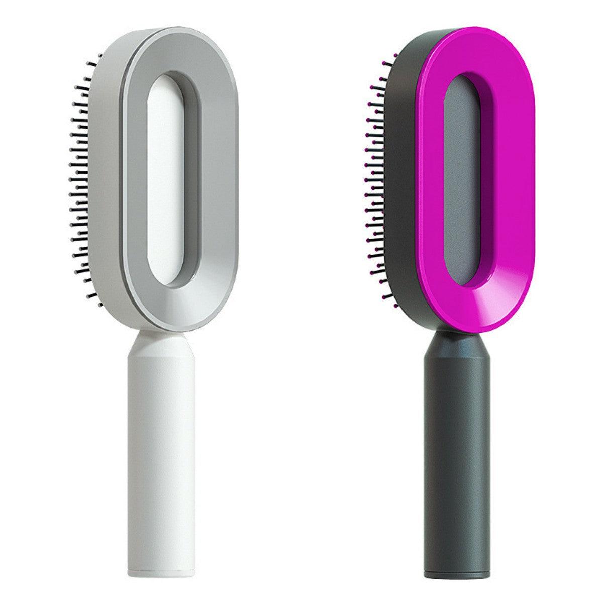 Self Cleaning Hair Brush For Women One-key Cleaning Hair Loss Airbag Massage Scalp Comb Anti-Static Hairbrush - Miami beauty1