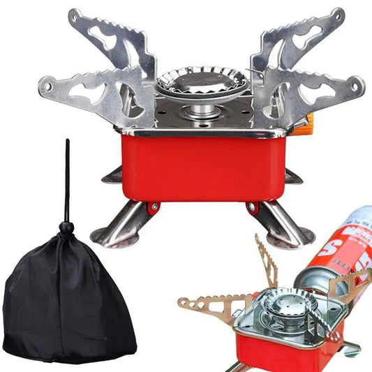 Camping Foldable Windproof Portable Burner Outdoor Gas Tank Stove for Backpacking Camping Hiking and Picnic Camping Burner - Miami beauty1