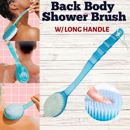 Long Handle Bath Body Brush Soft Back Shower Exfoliating Skin Scrubber Massager - Miami beauty1