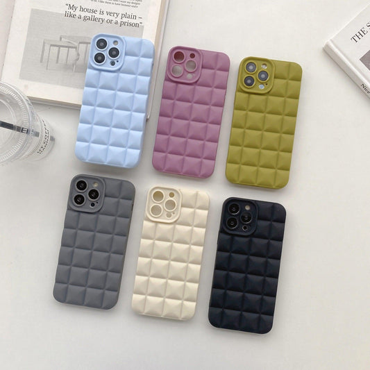 3D Lattice Suitable Apple iPhone Phone Case 14max Angel Eyes 12pro Transparent TPU13/XR Soft Case - Miami beauty1