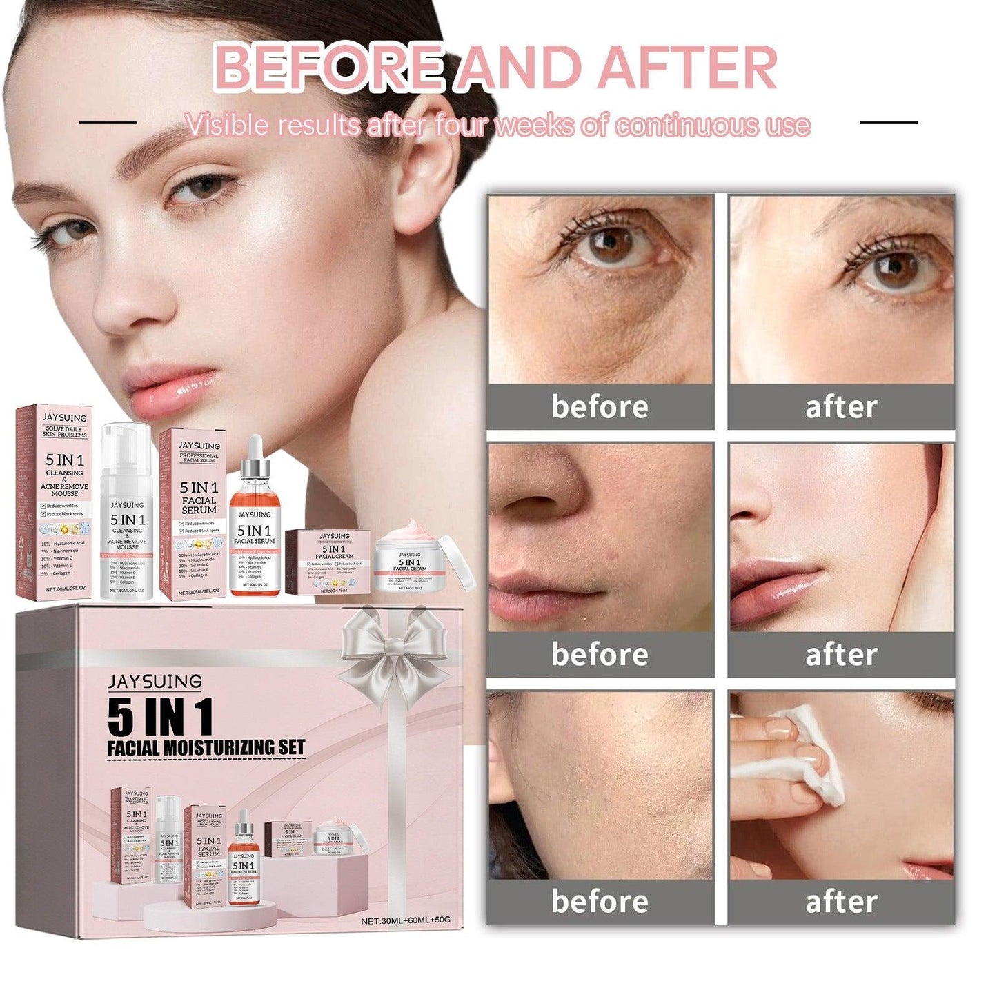 Jaysuing 5-in-1 facial moisturizing set Hydrating