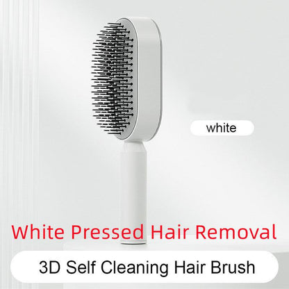 Self Cleaning Hair Brush For Women One-key Cleaning Hair Loss Airbag Massage Scalp Comb Anti-Static Hairbrush - Miami beauty1