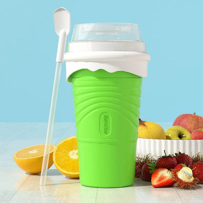 Squeeze Cup Slushy Maker Slushie DIY Plastic Squeeze Cups Double Layer Slushy Maker Smoothie Ice Cups - Miami beauty1