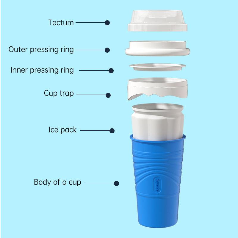 Squeeze Cup Slushy Maker Slushie DIY Plastic Squeeze Cups Double Layer Slushy Maker Smoothie Ice Cups - Miami beauty1