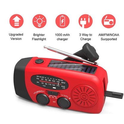 Solar hand crank USB charging radio flashlight - Miami beauty1