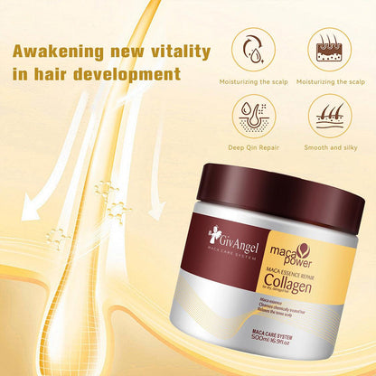 Nourishing Collagen Hair Mask, Deep Nourishing Magical Hair Mask, Fortifying Hair Repair Conditioner, Hair Mask For Dry Damaged Hair All Hair Types, 500ml, 1 Count - Miami beauty1