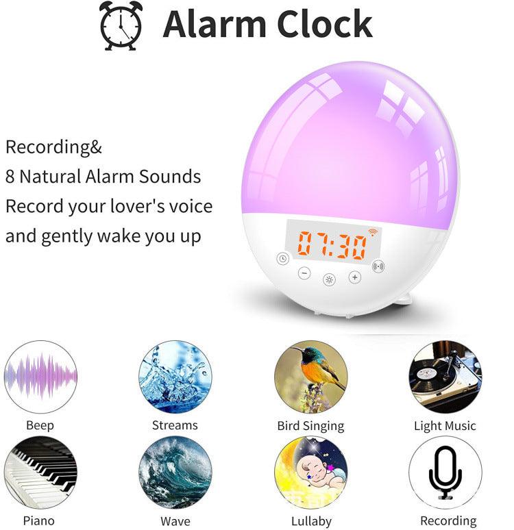 wifi voice control smart wake-up light alarm clock sunrise natural wake-up light - Miami beauty1