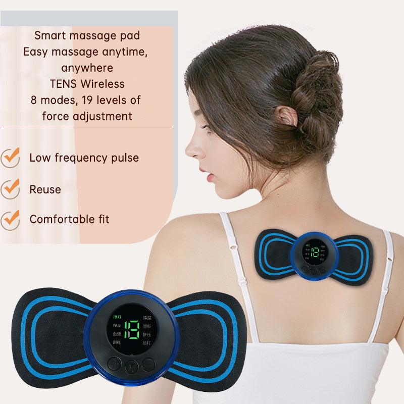 EMS Electric Pulse Neck Massager Cervical Massage Patch Back Sticker Muscle Stimulator Portable Relief Pain Relax Massageador - Miami beauty1