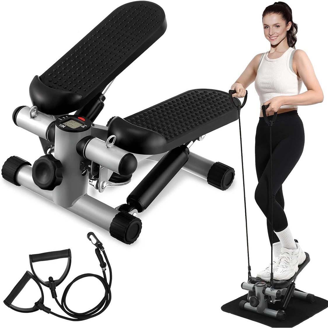 Steppers For Exercise At Home, Space-saving Stair Stepper With Resistance Bands, Mini Stepper For Home And Office Use With 330LBS Loading Capacity