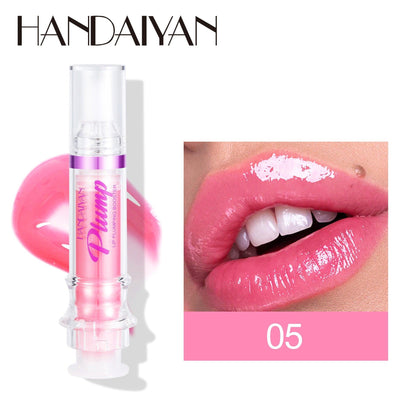 HANDAIYAN PLUMP & POUT Lip Plumping Booster Gloss, High Shine for Plumper Looking Lips,Extreme Shine Crystal Volume Lip Oil - Miami beauty1