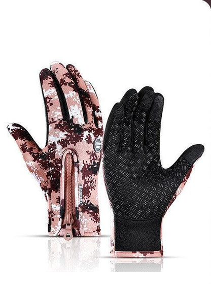 Winter Gloves Touch Screen Riding Motorcycle Sliding Waterproof Sports Gloves With Fleece - Miami beauty1