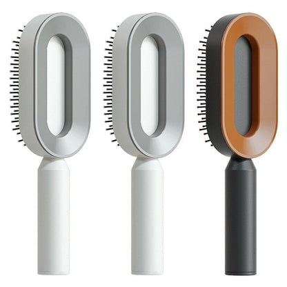 Self Cleaning Hair Brush For Women One-key Cleaning Hair Loss Airbag Massage Scalp Comb Anti-Static Hairbrush - Miami beauty1