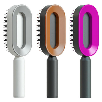 Self Cleaning Hair Brush For Women One-key Cleaning Hair Loss Airbag Massage Scalp Comb Anti-Static Hairbrush - Miami beauty1