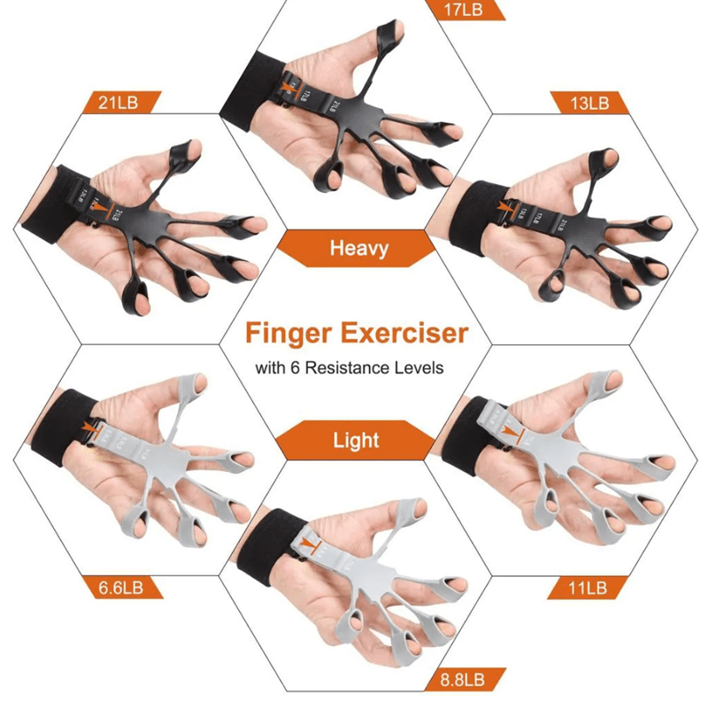 Silicone Grip Device Stretcher Finger Gripper Strength Trainer Strengthen Rehabilitation Training - Miami beauty1